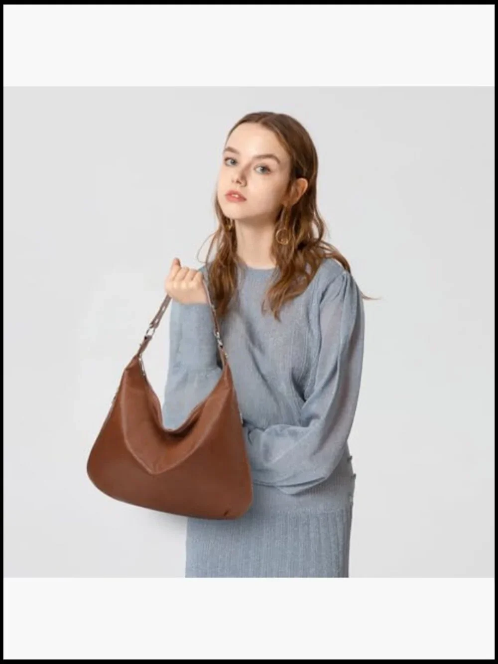 Slouchy Hobo Tote Bag Soft Faux Leather Shoulder Handbag Spacious Travel Purse